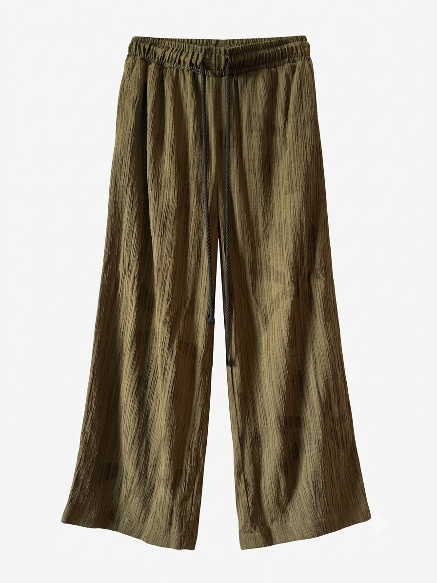 The Textured Forrest Green Cotton Trousers