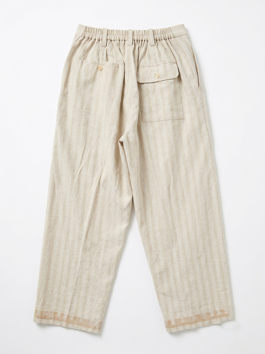 The Ivory Linen Stripped Trousers