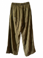The Textured Forrest Green Cotton Trousers