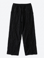 The Black Textured Linen Trousers