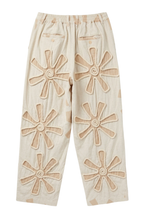The beige Textured Linen Trousers