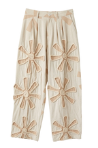 The beige Textured Linen Trousers